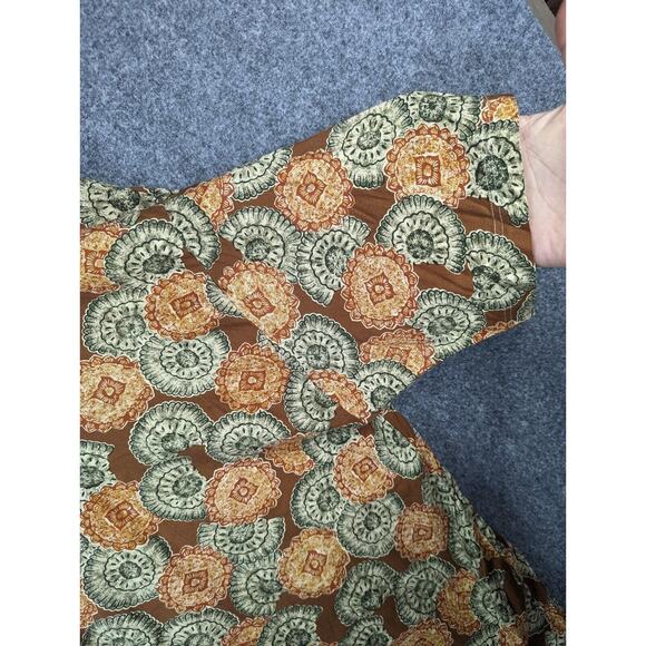 Green Gold Shells Vintage Chiamare Mens Unique Short Sleeve Shirt Shells Size L - Picture 8 of 10